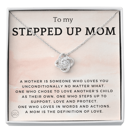 Stepped Up Mom | Gift for Stepmom, Bonus Mom, Stepmother, Grandma, Second Mama, From Step Daughter Son, Christmas, Birthday, Foster 1026aK