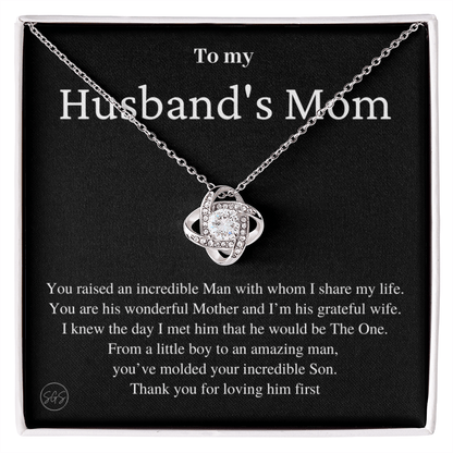 Husband's Mom - Lovely Mother - Necklace | Mother in Law Gift, Mother's Day Gift, From Daughter-in-Law, Mother of the Groom Love Knot 0418bK