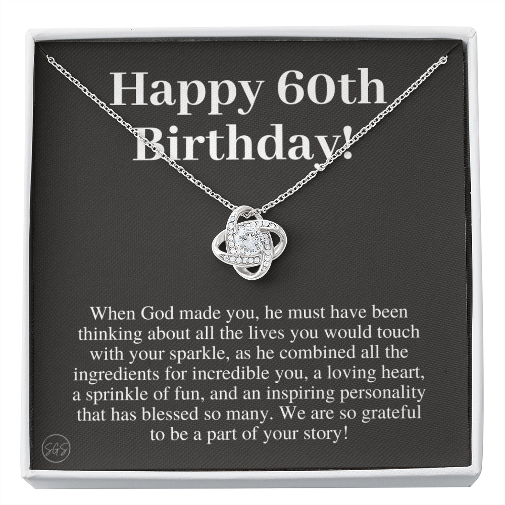 60th Birthday Gift for Women | Bday Present for Mom, Stepmom, Grandma, Friend, Employee, Funny and Heartfelt Card and Necklace 2802k