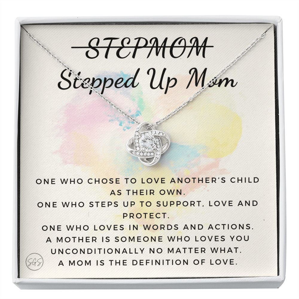 Stepped Up Mom | Gift for Stepmom, Bonus Mom, Stepmother, Grandma, Second Mama, From Step Daughter Son, Christmas, Birthday, Foster 1026eK