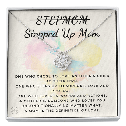 Stepped Up Mom | Gift for Stepmom, Bonus Mom, Stepmother, Grandma, Second Mama, From Step Daughter Son, Christmas, Birthday, Foster 1026eK
