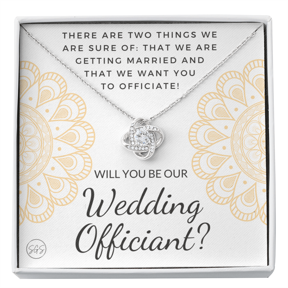 Wedding Officiant Proposal Gift | Will You Marry Us? Will You Be Our Officiant? For Friends, Best Friend Bestie Necklace Bridal Party 0131qK