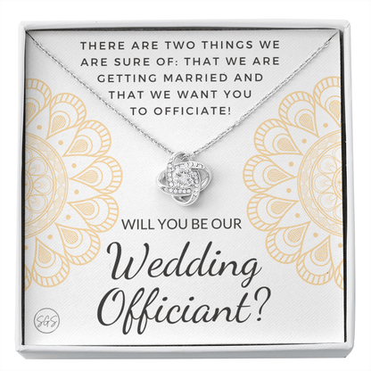 Wedding Officiant Proposal Gift | Will You Marry Us? Will You Be Our Officiant? For Friends, Best Friend Bestie Necklace Bridal Party 0131qK