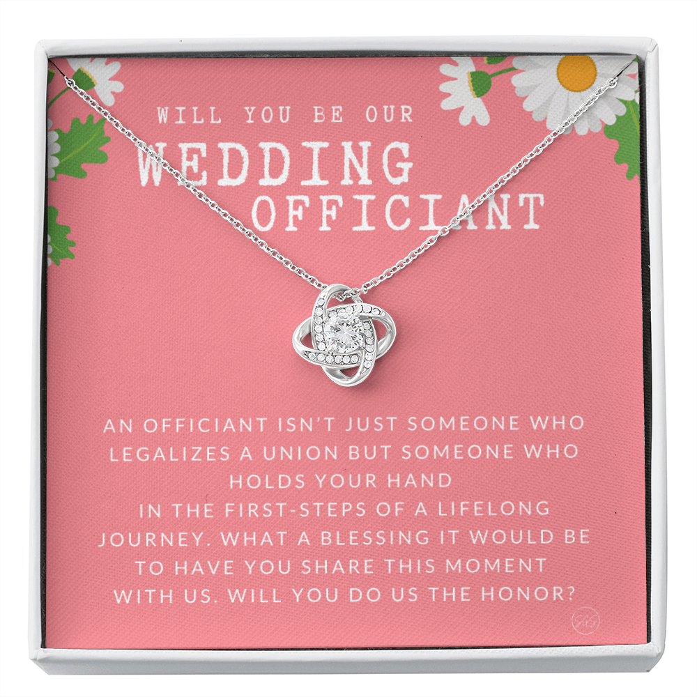 Wedding Officiant Proposal Gift | Will You Marry Us? Will You Be Our Officiant? For Friends, Best Friend Bestie Necklace Bridal Party 0131fK