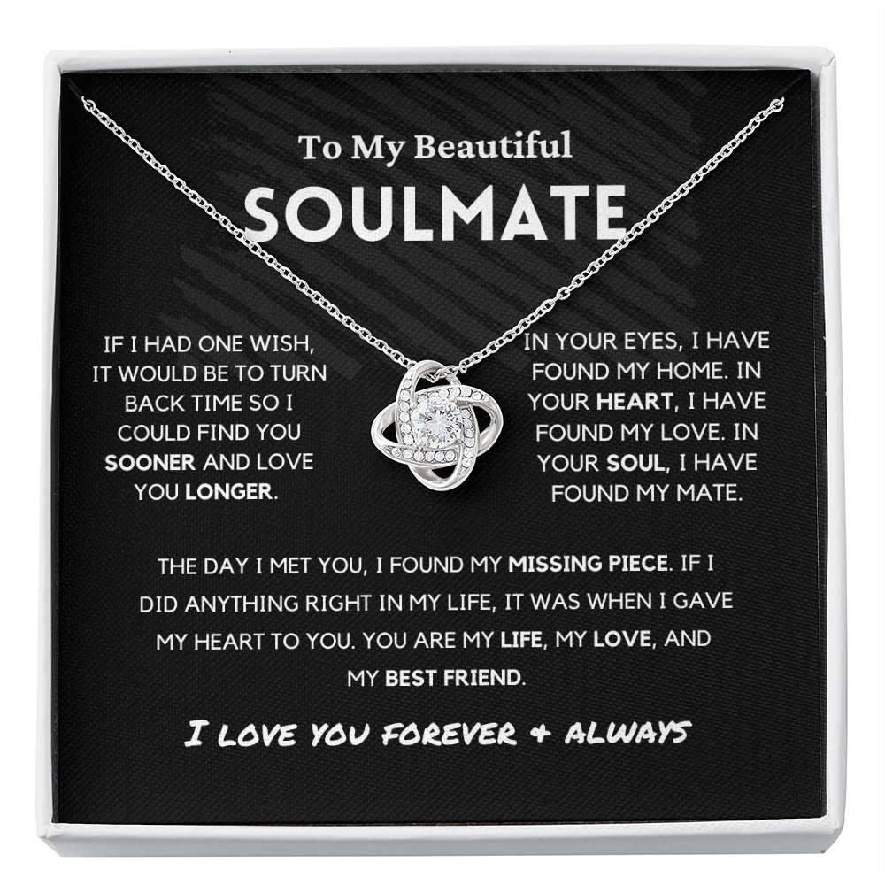 Soulmate - Missing Piece - Love Knot | Romantic Gift for Wife, Fiancé, Girlfriend - Anniversary Gift, Valentine's Day Present