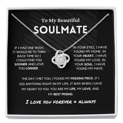 Soulmate - Missing Piece - Love Knot | Romantic Gift for Wife, Fiancé, Girlfriend - Anniversary Gift, Valentine's Day Present