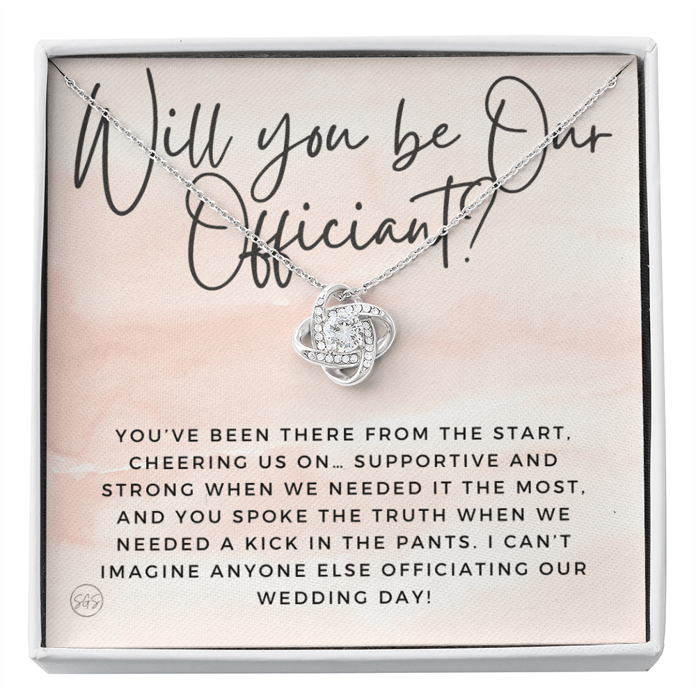 Wedding Officiant Proposal Gift | Will You Marry Us? Will You Be Our Officiant? For Friends, Best Friend Bestie Necklace Bridal Party 0131yK