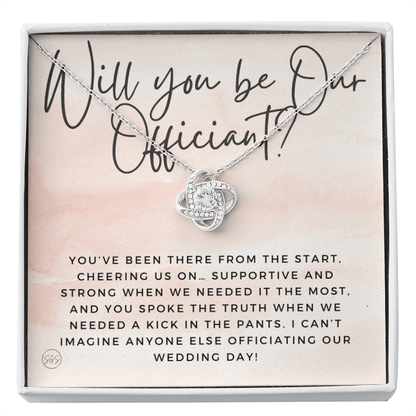 Wedding Officiant Proposal Gift | Will You Marry Us? Will You Be Our Officiant? For Friends, Best Friend Bestie Necklace Bridal Party 0131yK