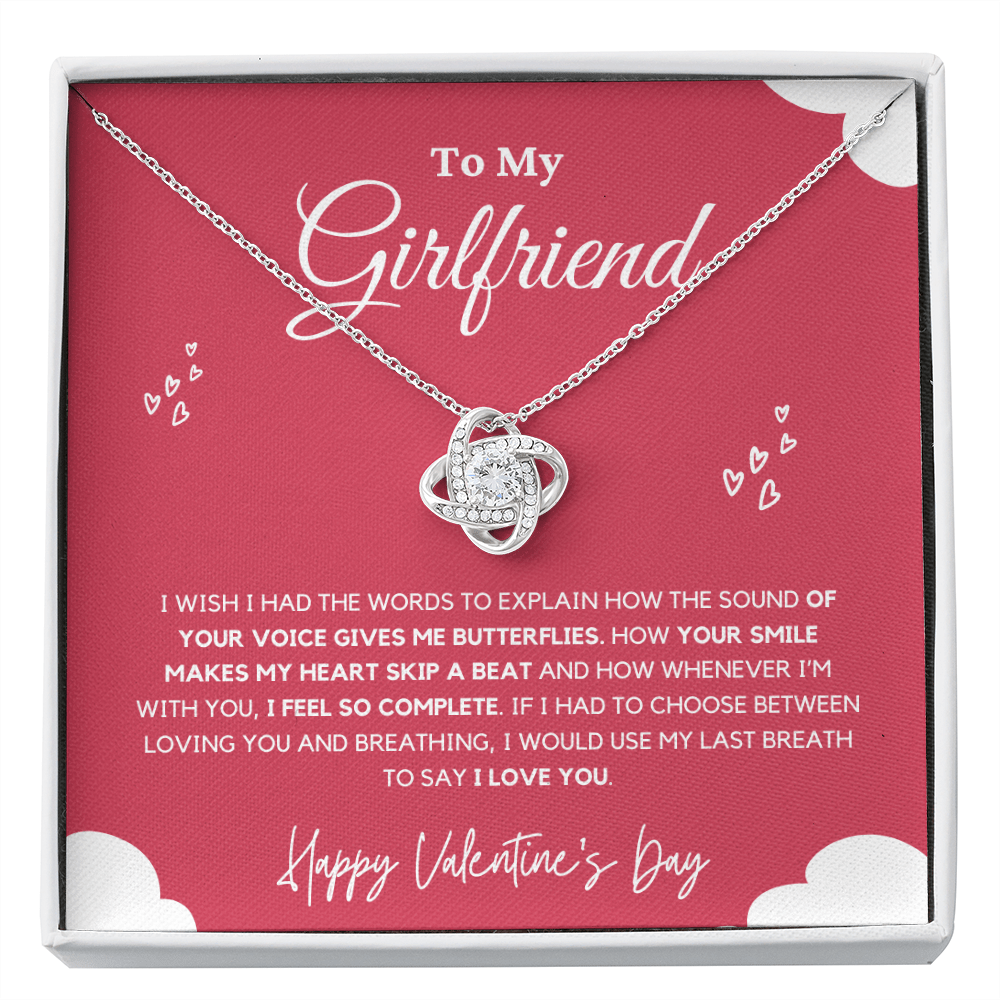 Girlfriend - Last Breath - Love Knot Necklace | Anniversary Gift for Girlfriend, From Boyfriend, From Partner, Valentine's Day Present
