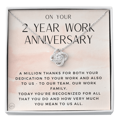 2 Year Work Anniv. Gift - Thank You Gift from Boss, Two Yr Job Anniversary, Employee Appreciation, Co-Worker, Congrats, Years of Service