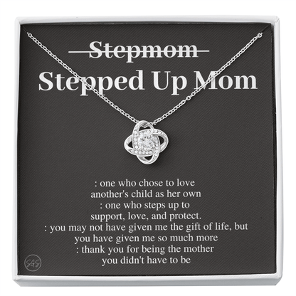 Stepped Up Mom | Gift for Stepmom, Bonus Mom, Stepmother, Grandma, Second Mama, From Step Daughter Son, Christmas, Birthday, Foster 1105dK