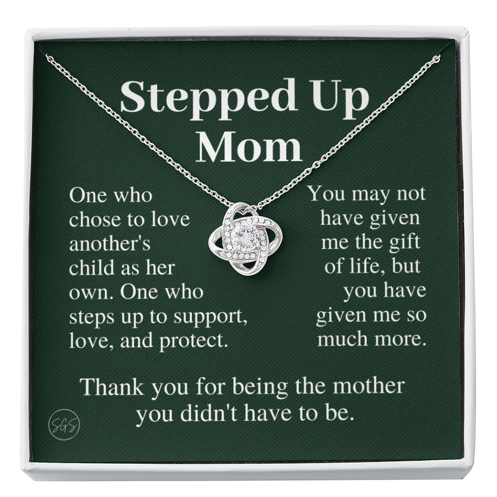Stepped Up Mom | Gift for Stepmom, Bonus Mom, Stepmother, Grandma, Second Mama, From Step Daughter Son, Mother's Day, Birthday, Foster 125fK