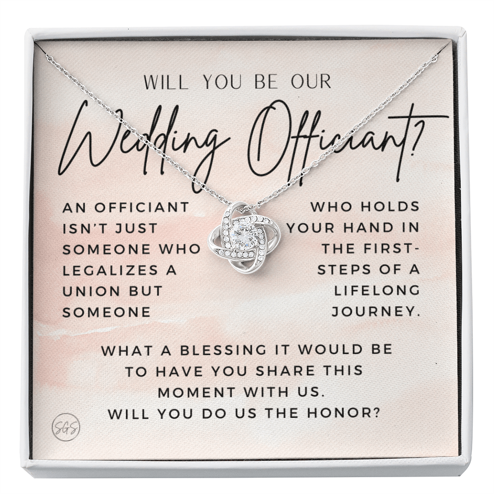 Wedding Officiant Proposal Gift | Will You Marry Us? Will You Be Our Officiant? For Friends, Best Friend Bestie Necklace Bridal Party 0131eK