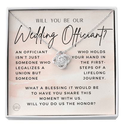 Wedding Officiant Proposal Gift | Will You Marry Us? Will You Be Our Officiant? For Friends, Best Friend Bestie Necklace Bridal Party 0131eK