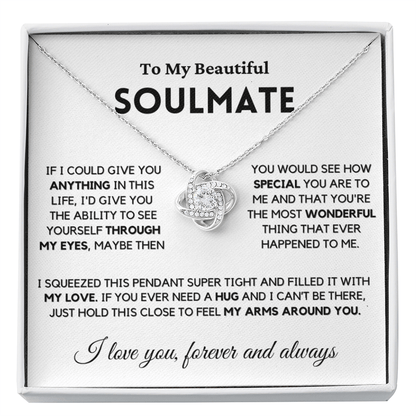 Soulmate - My Eyes - Necklace | Gift for Wife, Girlfriend, Fiance, Annviersary Gift, Valentine's Day Present, From Husband 04sb Necklace Love Knot