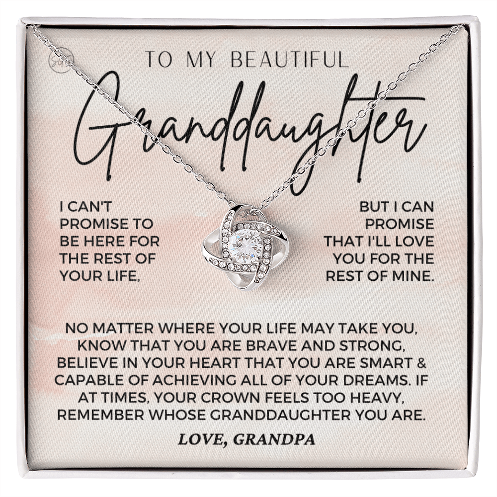 To My Granddaughter - Love Grandpa - Beautiful Gift Set | Granddaughter Gift, From Grandfather, Teen Girl Necklace, Teenaged Birthday Gift