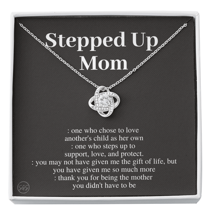 Stepped Up Mom | Gift for Stepmom, Bonus Mom, Stepmother, Grandma, Second Mama, From Step Daughter Son, Christmas, Birthday, Foster 1105aK