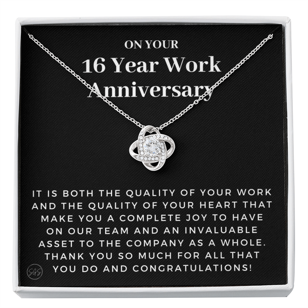 16 Year Job Anniversary Gift | Thank You Gift from Boss, Employee Work Appreciation, Co-Worker, Congrats, Years of Service AN16K