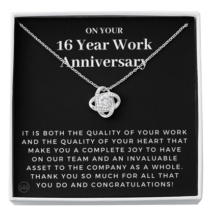 16 Year Job Anniversary Gift | Thank You Gift from Boss, Employee Work Appreciation, Co-Worker, Congrats, Years of Service AN16K