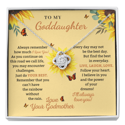 Goddaughter - Storm To Pass - Necklace | Gift for Goddaughter from Godmother, Sunflower Necklace, Birthday Gift, Graduation Jewelry