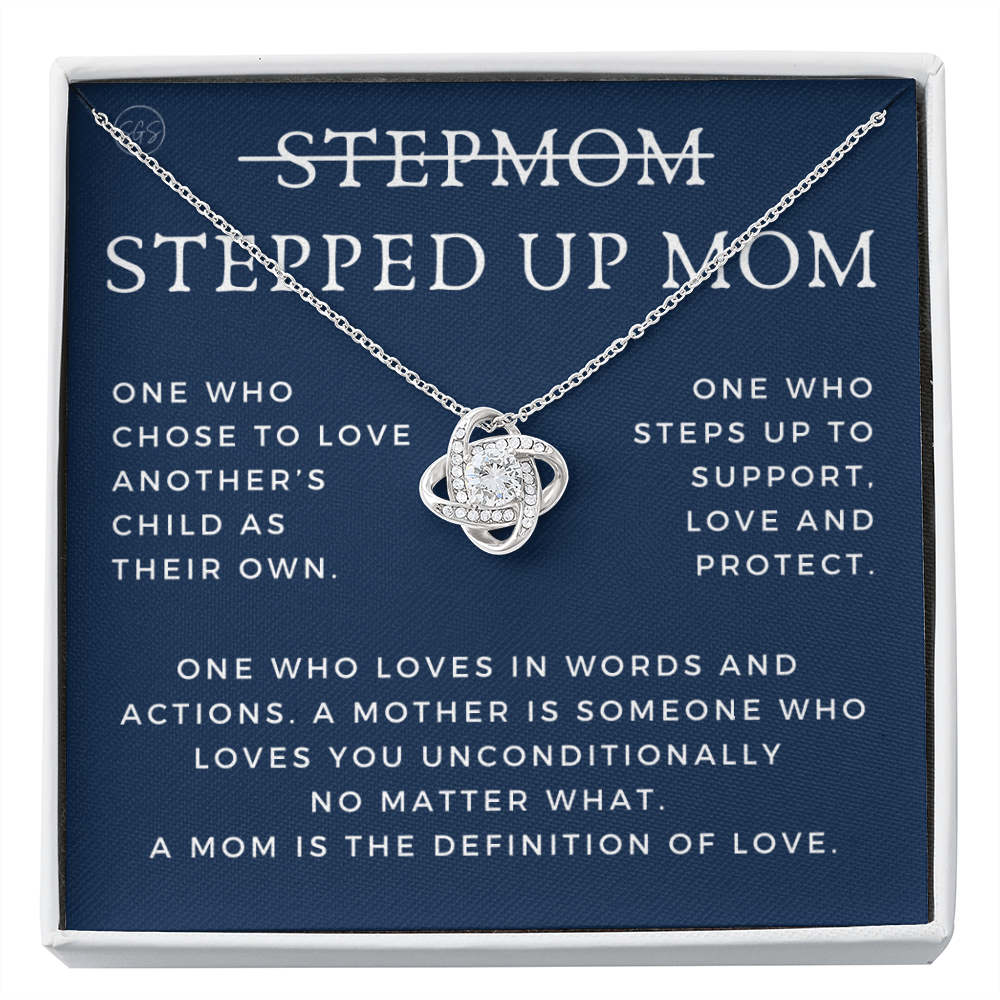 Stepped Up Mom | Gift for Stepmom, Bonus Mom, Stepmother, Grandma, Second Mama, From Step Daughter Son, Mother's Day, Birthday, Foster 125aK