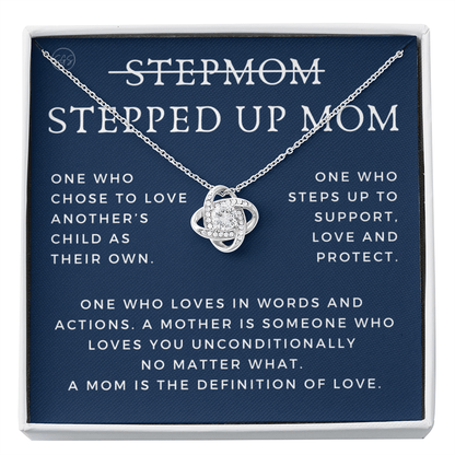 Stepped Up Mom | Gift for Stepmom, Bonus Mom, Stepmother, Grandma, Second Mama, From Step Daughter Son, Mother's Day, Birthday, Foster 125aK