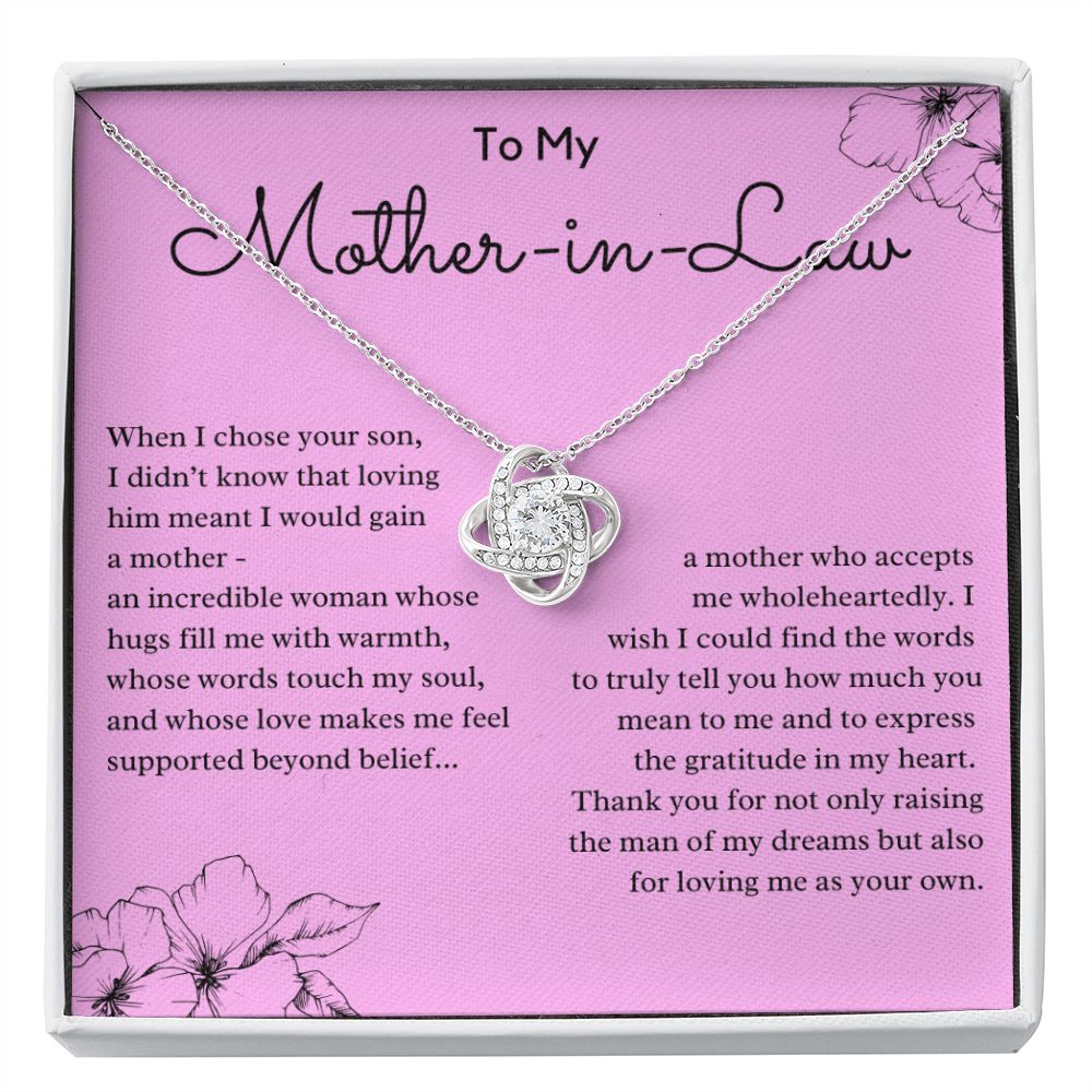 Personalized Knot Necklace for Your Mother-in-law | Mother's Day Gift, From Daughter-in-Law, Mother in Love MIL3k