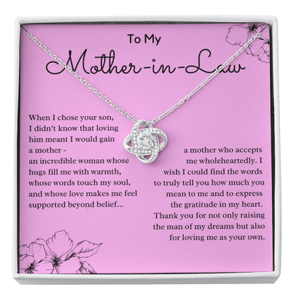Personalized Knot Necklace for Your Mother-in-law | Mother's Day Gift, From Daughter-in-Law, Mother in Love MIL3k