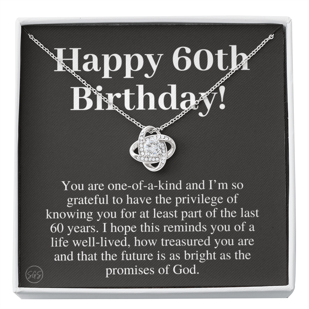 60th Birthday Gift for Women | Bday Present for Mom, Stepmom, Grandma, Friend, Employee, Funny and Heartfelt Card and Necklace 2807k