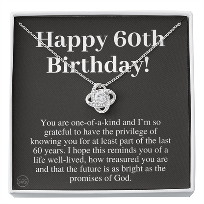 60th Birthday Gift for Women | Bday Present for Mom, Stepmom, Grandma, Friend, Employee, Funny and Heartfelt Card and Necklace 2807k