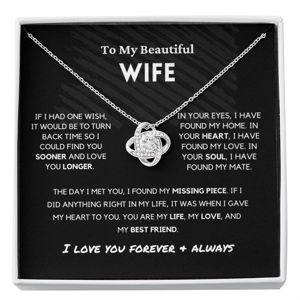 Soulmate - Missing Piece - Eternal Hope Necklace | Romantic Gift for Wife, Fiancé, Girlfriend, Valentine's Day Present 0201cK