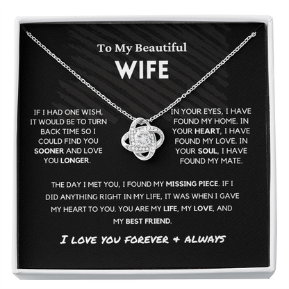 Soulmate - Missing Piece - Eternal Hope Necklace | Romantic Gift for Wife, Fiancé, Girlfriend, Valentine's Day Present 0201cK