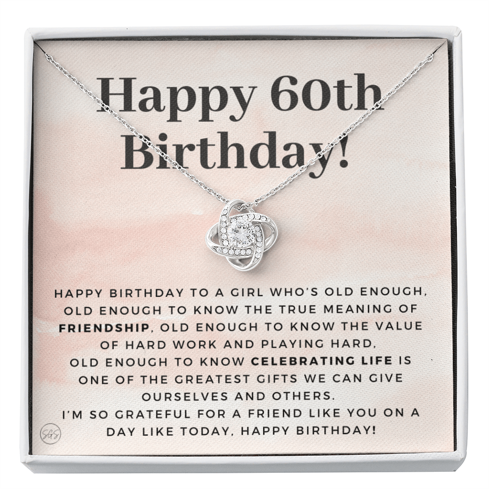 60th Birthday Gift for Women | Bday Present for Mom, Stepmom, Grandma, Friend, Employee, Funny and Heartfelt Card and Necklace 2800k
