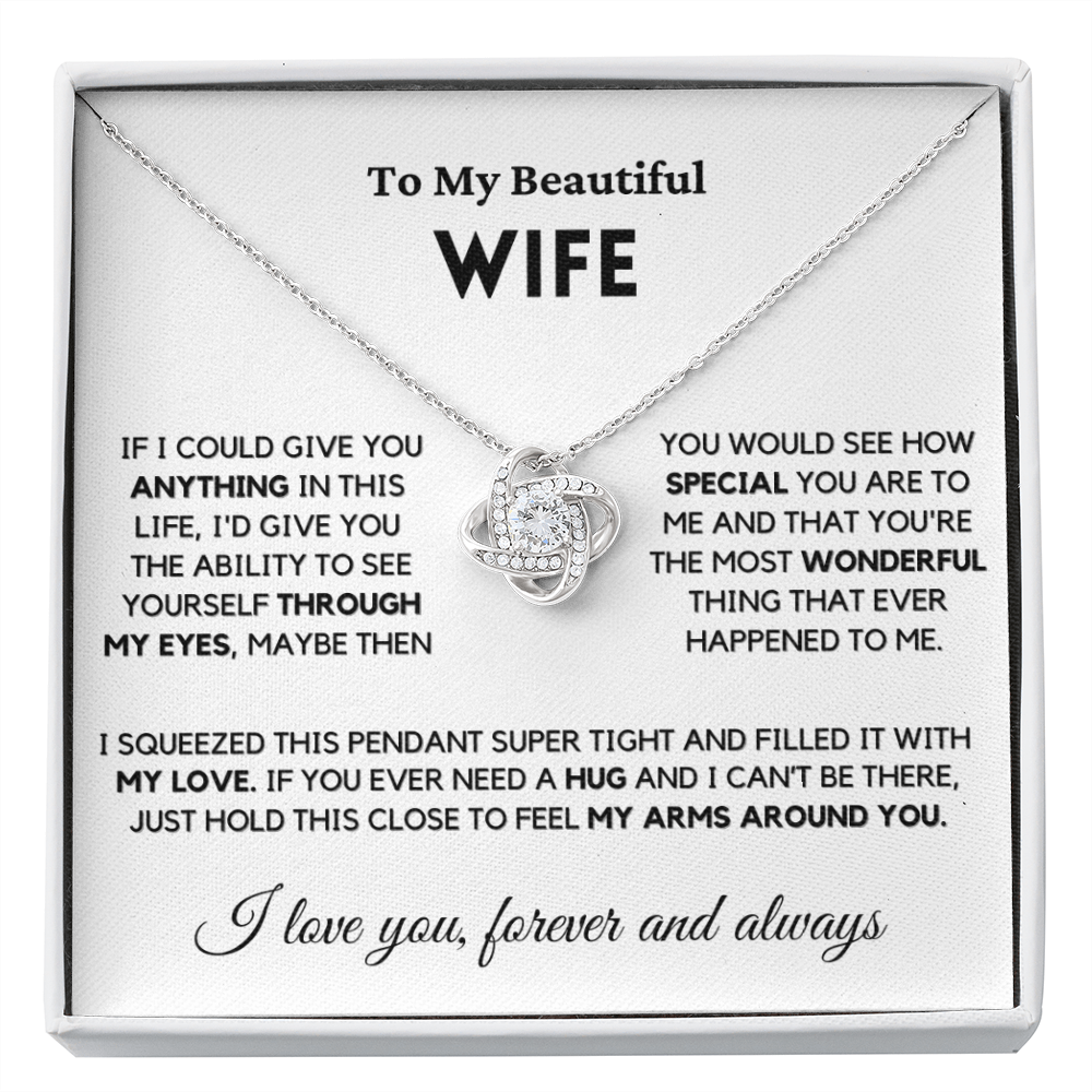 Wife - Always Here - Necklace | Gift for Wife, Annviersary Gift, Valentine's Day Present, From Husband 04wc Necklace Love Knot
