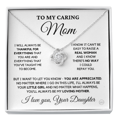 Mom - Forever Grateful - Necklace | Gift for Mother's Day, Gift for Mom From Daughter, Mother & Daughter, I'll Always Be Your Little Girl 1K