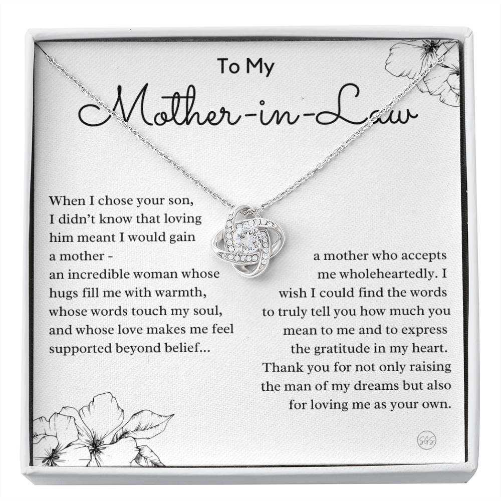 Personalized Knot Necklace for Your Mother-in-law | Mother's Day Gift, From Daughter-in-Law, Mother in Love MIL1k