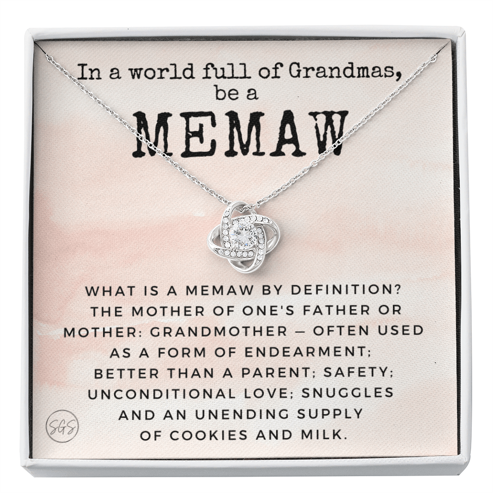 Gift for Memaw | Grandmother Nickname, Grandma, Mother's Day Necklace, Birthday, Get Well, Missing You, Memaw Definition, Christmas, From Family Grandkids  Granddaughter Grandson 1118cK