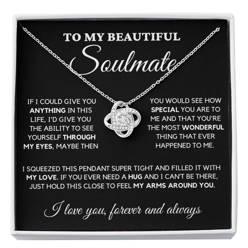 Soulmate - My Eyes - Necklace | Gift for Wife, Girlfriend, Fiance, Annviersary Gift, Valentine's Day Present, From Husband 04a Necklace Love Knot
