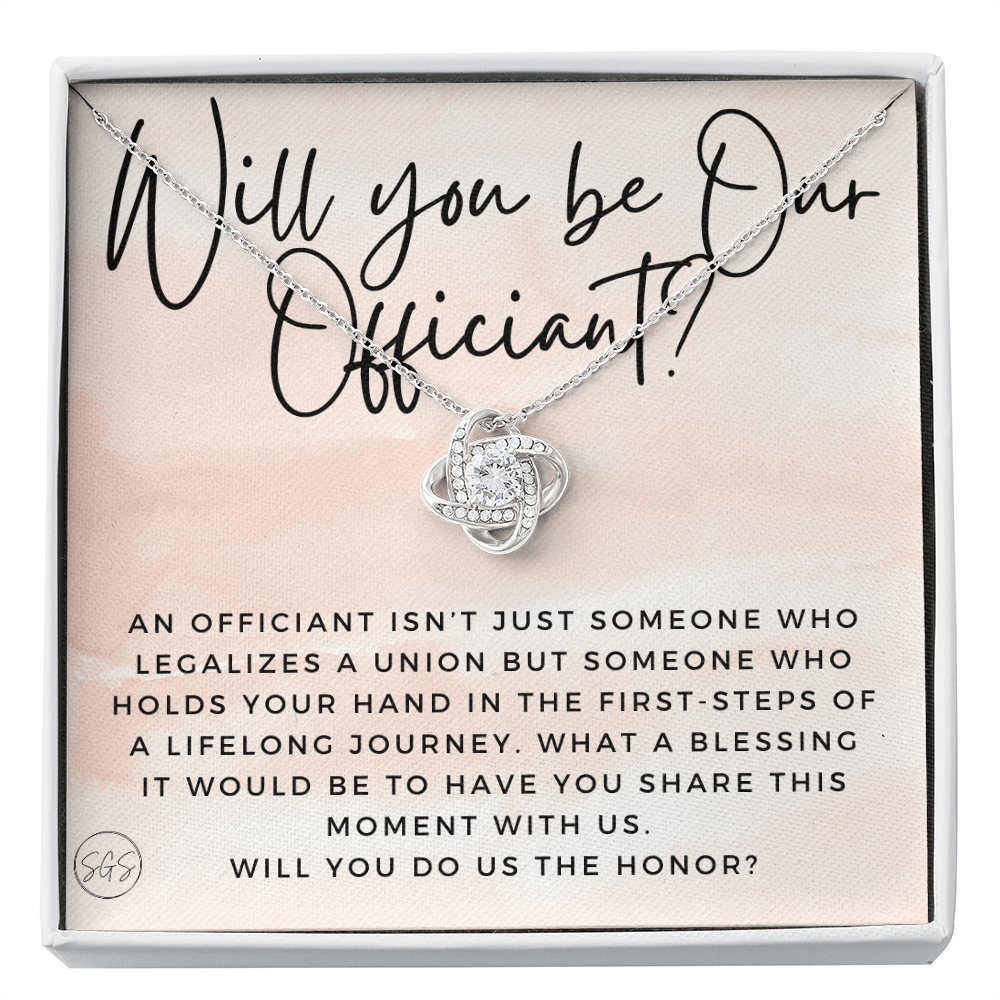 Wedding Officiant Proposal Gift | Will You Marry Us? Will You Be Our Officiant? For Friends, Best Friend Bestie Necklace Bridal Party H0817K2