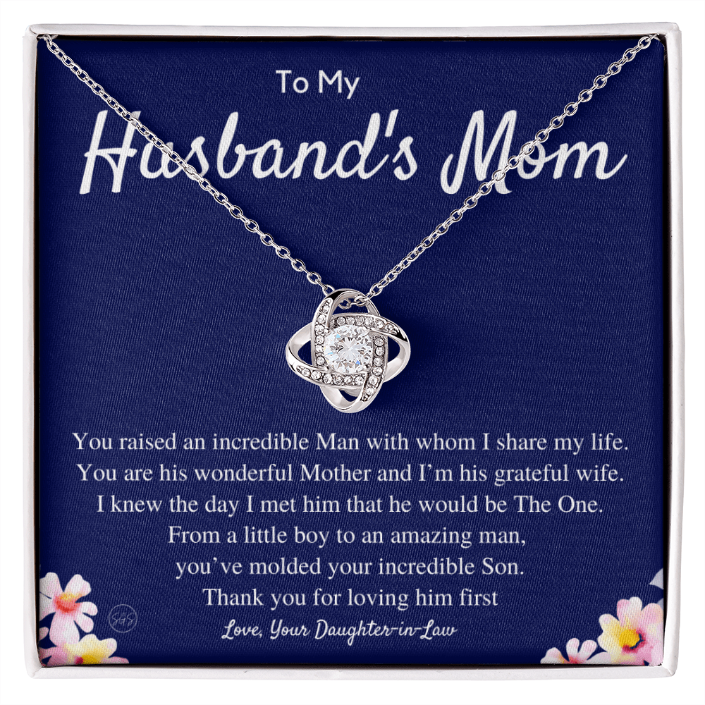 Husband's Mom - Lovely Mother - Necklace | Mother in Law Gift, Mother's Day Gift, From Daughter-in-Law, Mother of the Groom Love Knot 0418cK