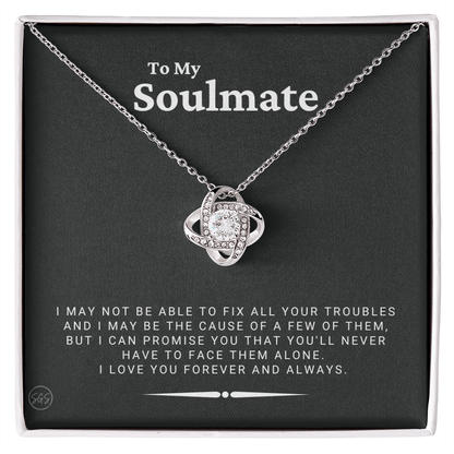 FOREVER AND ALWAYS SILVER LOVE KNOT NECKLACE - Gift for Soulmate, Romantic Gift for Wife, Gift for Girlfriend, 10 Year Anniversary for Her