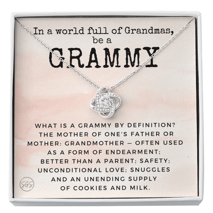 Gift for Grammy | Grandmother Nickname, Grandma, Mother's Day Necklace, Birthday, Get Well, Missing You, Grammy Definition, Christmas, From Family Grandkids  Granddaughter Grandson 1118bK