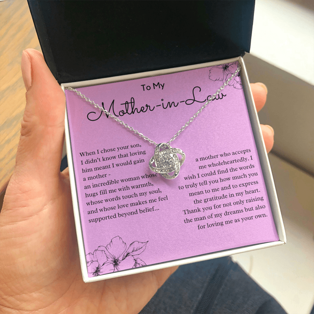 Personalized Knot Necklace for Your Mother-in-law | Mother's Day Gift, From Daughter-in-Law, Mother in Love MIL3k