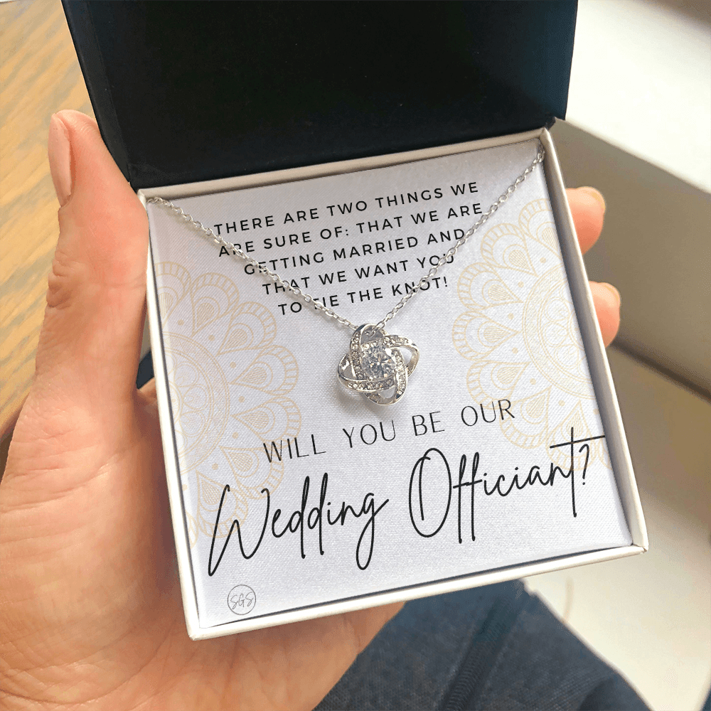 Wedding Officiant Proposal Gift | Will You Marry Us? Will You Be Our Officiant? For Friends, Best Friend Bestie Necklace Bridal Party 0817heartsK