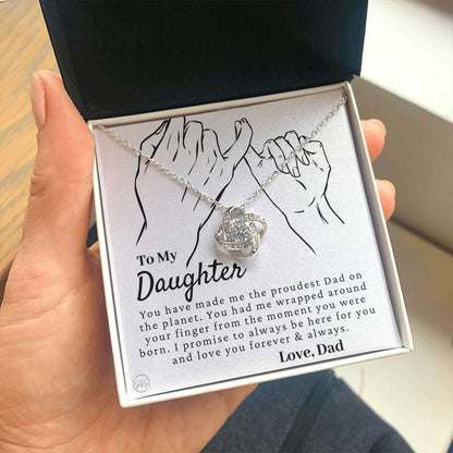 Daughter Gift (From Dad) | Father to Daughter Necklace, Pinky Promise Gift To Daughter From Dad, Daughter Necklace, Christmas Gift for Her