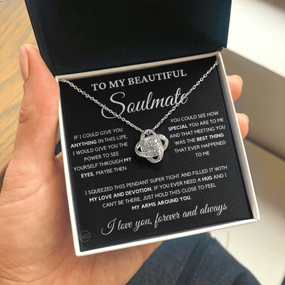 To My Beautiful Soulmate | Love Knot Necklace - Gift for Wife, Gift for Girlfriend, Gift for Fiance, Future Wife, Anniversary for Her 0503bK