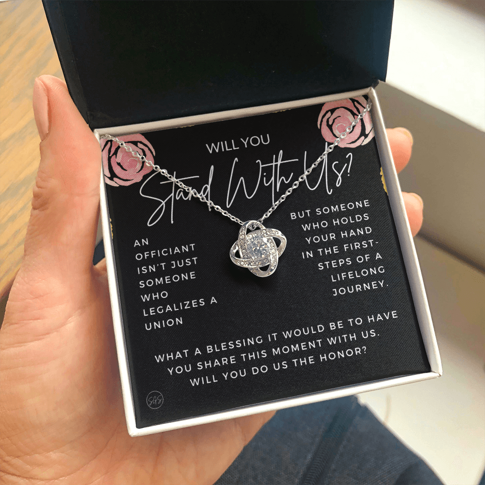 Wedding Officiant Proposal Gift | Will You Marry Us? Will You Be Our Officiant? For Friends, Best Friend Bestie Necklace Bridal Party 0131kK