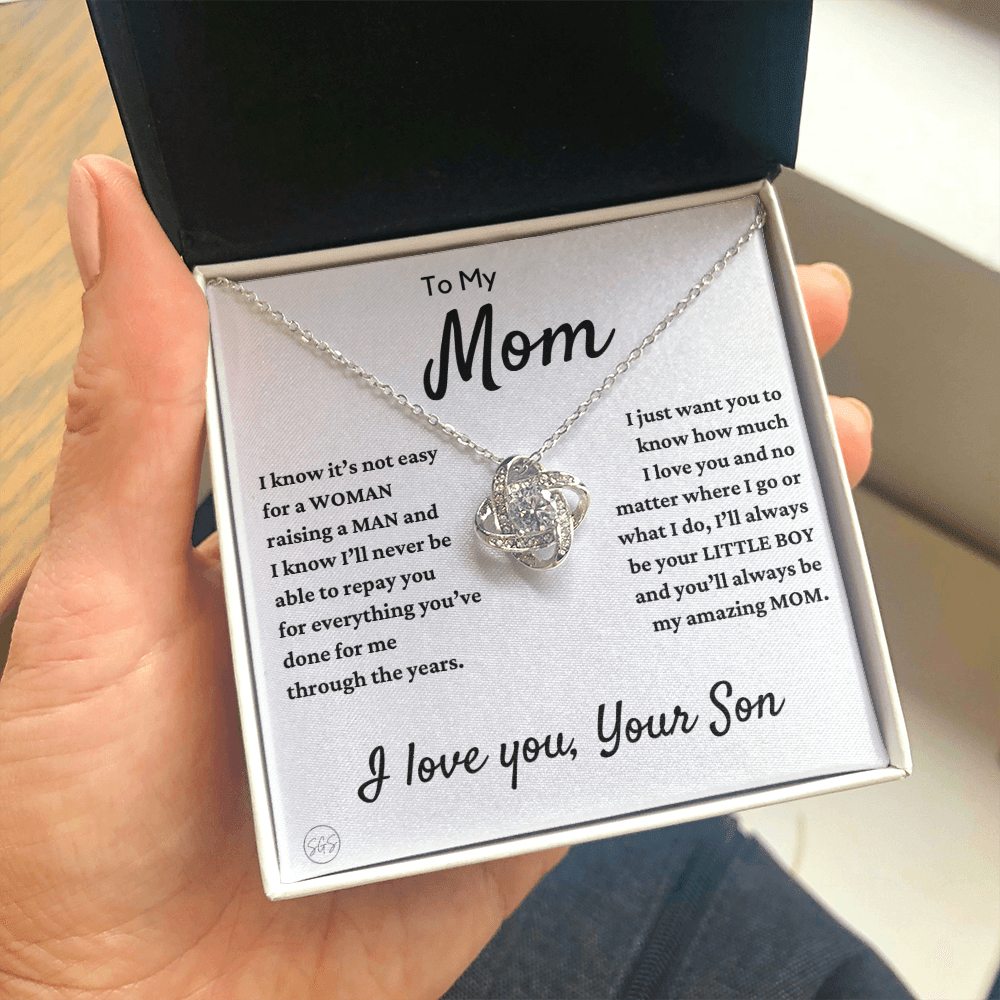 Mom - Loved Mother - Necklace | Gift for Mother From Son, Mother's Day Necklace, I'll Always Be Your Little Boy, I Love You Mom