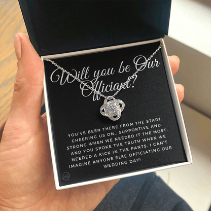 Wedding Officiant Proposal Gift | Will You Marry Us? Will You Be Our Officiant? For Friends, Best Friend Bestie Necklace Bridal Party 0131xK