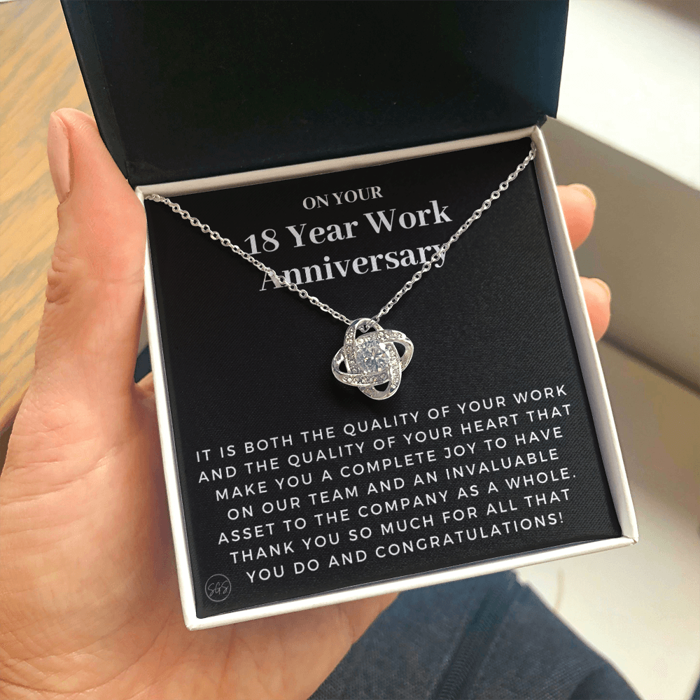 18 Year Job Anniversary Gift | Thank You Gift from Boss, Employee Work Appreciation, Co-Worker, Congrats, Years of Service AN18K